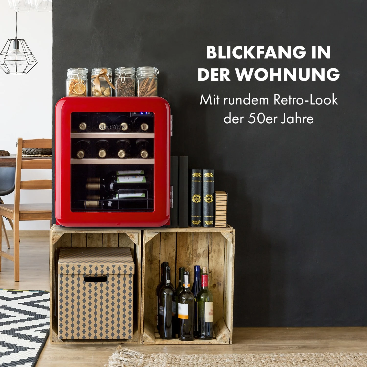 Vinetage 12 Getränkekühler Kühlschrank 48 Liter 4-22°C Retro-Design Vinetage 12 Getränkekühler Kühlschrank 48 Liter 4-22°C Retro-Design -Klarstein Verkaufs 10035569 de 0002 logo