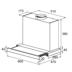 Mariana 60 Flachschirmhaube 500 M³/h Abluft LED -Klarstein Verkaufs 10035597 yy 0008 logo