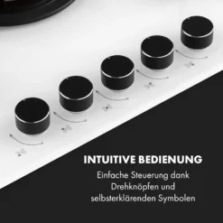 Goldflame 5 Gaskochfeld 5-flammig Messing-Brenner Glaskeramik -Klarstein Verkaufs 10035615 de 0004 logo