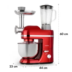 Lucia Elegance Küchenmaschine Mixer Fleischwolf 2000W BPA-frei -Klarstein Verkaufs 10035641 yy 0009 logo Klarstein Lucia Elegance Kuechenmaschine rot