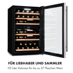 Vinamour 37 Duo Weinkühlschrank 2 Kühlzonen 112 Liter 37 Flaschen -Klarstein Verkaufs 10035663 de 0003 logo
