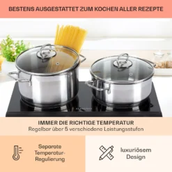 Cookbuddy Doppel-Kochfeld 2400W 5 Leistungsstufen Glaskeramik 4 Cookbuddy Doppel-Kochfeld 2400W 5 Leistungsstufen Glaskeramik -Klarstein Verkaufs 10035705 de 0005 usp