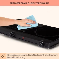 Cookbuddy Doppel-Kochfeld 2400W 5 Leistungsstufen Glaskeramik 6 Cookbuddy Doppel-Kochfeld 2400W 5 Leistungsstufen Glaskeramik -Klarstein Verkaufs 10035705 de 0007 usp