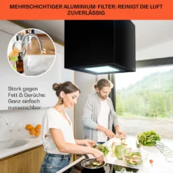 Kronleuchter Smart Inselabzugshaube 595m³/h App-Steuerung LED-Panel -Klarstein Verkaufs 10035710 de 0006 usp