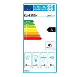 Kronleuchter Smart Inselabzugshaube 595m³/h App-Steuerung LED-Panel -Klarstein Verkaufs 10035710 energy label