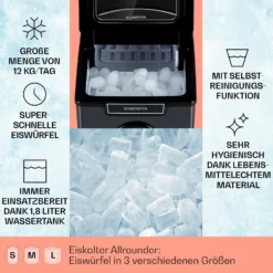 Icemeister 2G Eiswürfelmaschine 12kg/24h LC-Display Edelstahl 1 Icemeister 2G Eiswürfelmaschine 12kg/24h LC-Display Edelstahl -Klarstein Verkaufs 10035712 de 0002 usp