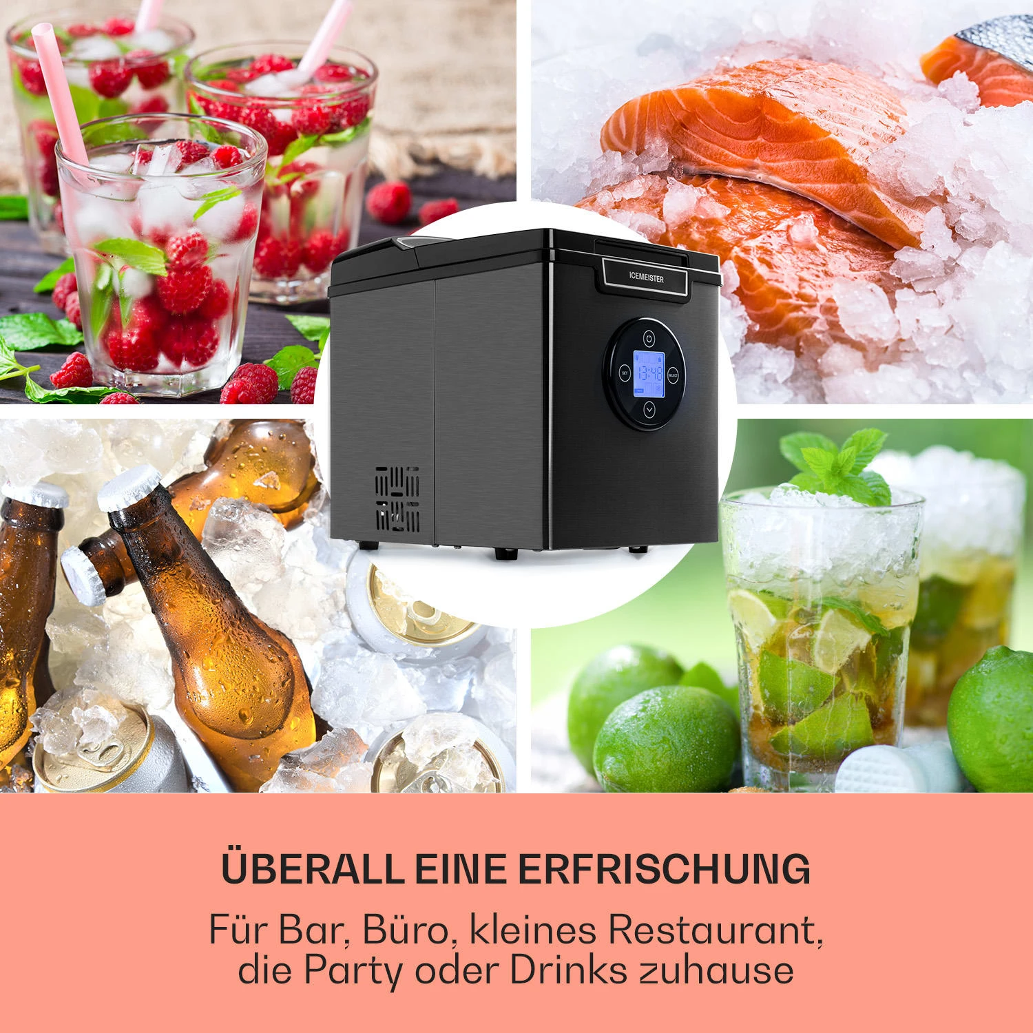 Icemeister 2G Eiswürfelmaschine 12kg/24h LC-Display Edelstahl Icemeister 2G Eiswürfelmaschine 12kg/24h LC-Display Edelstahl -Klarstein Verkaufs 10035712 de 0003 usp