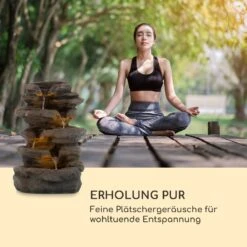 Stonehenge Solarbrunnen LED-Beleuchtung Polyresin Lithium-Ionen-Akku -Klarstein Verkaufs 10035727 de 0007 logo