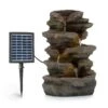 Stonehenge Solarbrunnen LED-Beleuchtung Polyresin Lithium-Ionen-Akku