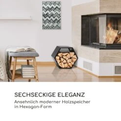 Hexawood Black Holzspeicher Hexagon-Form 50,2x58x32cm 1 Hexawood Black Holzspeicher Hexagon-Form 50,2x58x32cm -Klarstein Verkaufs 10035764 de 0002 logo
