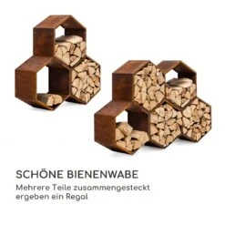 Hexawood Rust Holzspeicher Hexagon-Form 50,2x58x32cm 3 Hexawood Rust Holzspeicher Hexagon-Form 50,2x58x32cm -Klarstein Verkaufs 10035765 de 0004 logo
