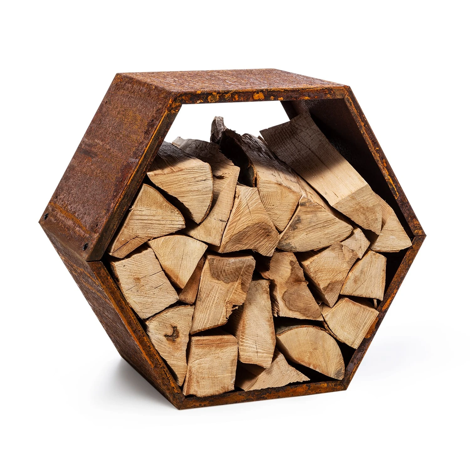 Hexawood Rust Holzspeicher Hexagon-Form 50,2x58x32cm Hexawood Rust Holzspeicher Hexagon-Form 50,2x58x32cm -Klarstein Verkaufs 10035765 yy 0001 titel
