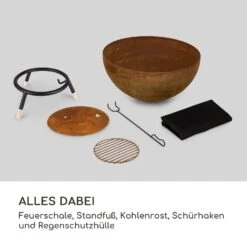 Fireball Rust Feuerschale 60 Cm Ø Kippbare Rost-Finish Rost / Holz -Klarstein Verkaufs 10035771 de 0008 logo