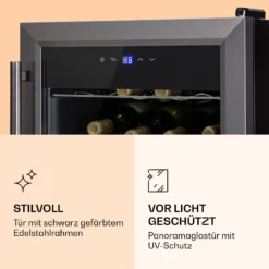 Ultimo 20 Uno Weinkühlschrank 53l Touch-Bedienfeld 131W 5-18°C 3 Ultimo 20 Uno Weinkühlschrank 53l Touch-Bedienfeld 131W 5-18°C -Klarstein Verkaufs 10035778 de 0004 logo