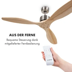 Santa Elena Deckenventilator 52" 9.060m³/h 3 Echtholzflügel -Klarstein Verkaufs 10035789 de 0003 logo