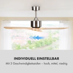 Santa Elena Deckenventilator 52" 9.060m³/h 3 Echtholzflügel -Klarstein Verkaufs 10035789 de 0005 logo