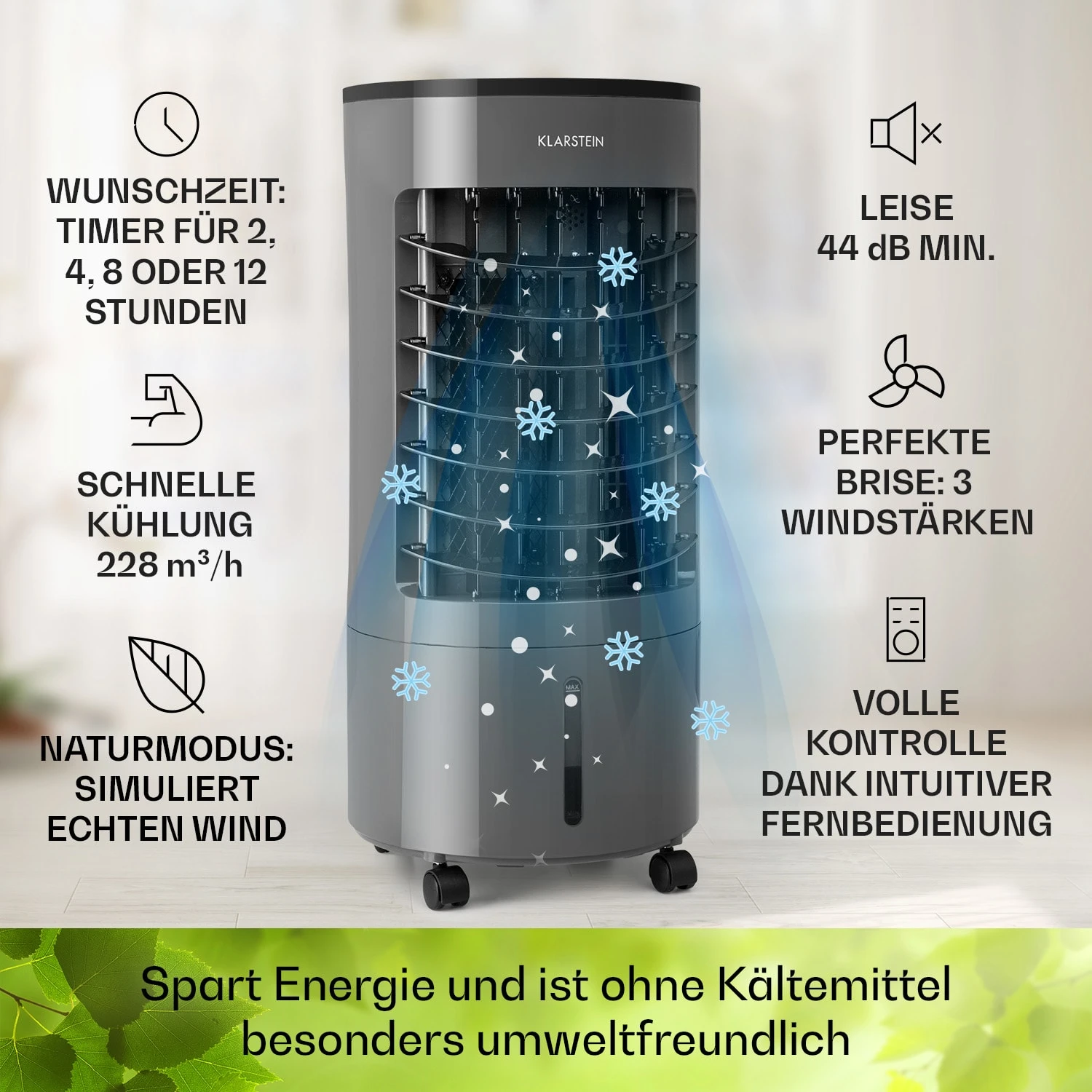 Skypillar 3-in-1 Luftkühler Ventilator 5L Fernbedienung Touch-Panel Skypillar 3-in-1 Luftkühler Ventilator 5L Fernbedienung Touch-Panel -Klarstein Verkaufs 10035795 de 0002 usp