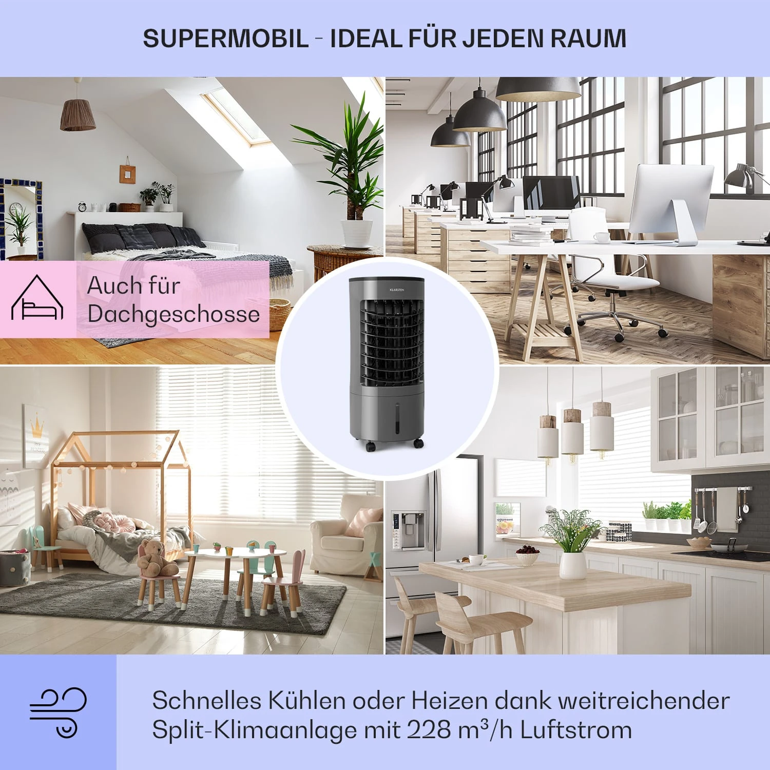 Skypillar 3-in-1 Luftkühler Ventilator 5L Fernbedienung Touch-Panel Skypillar 3-in-1 Luftkühler Ventilator 5L Fernbedienung Touch-Panel -Klarstein Verkaufs 10035795 de 0005 usp