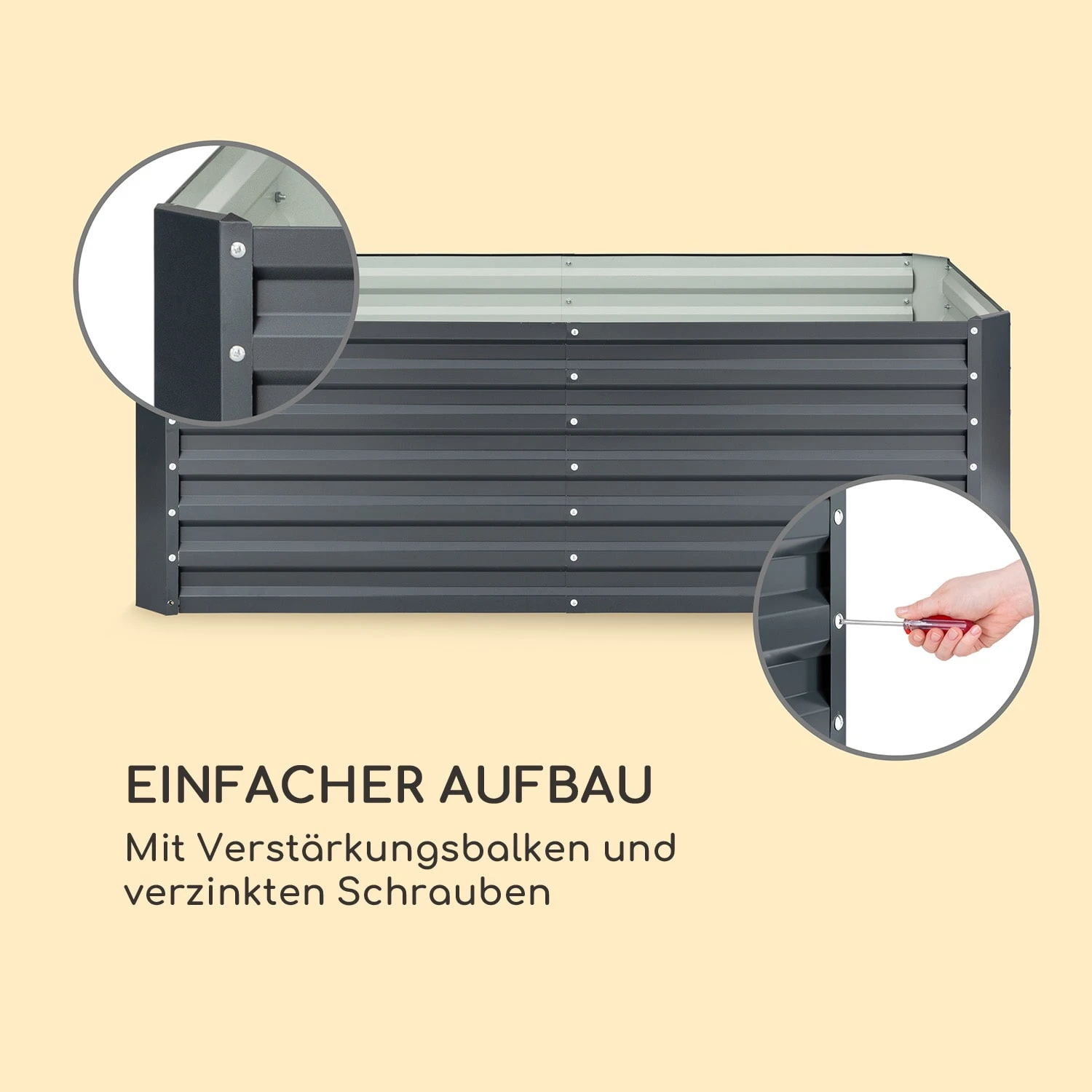 High Grow Straight Hochbeet 180 x 60 x 90 cm 970 l Stahl verzinkt High Grow Straight Hochbeet 180 X 60 X 90 Cm 970 L Stahl Verzinkt -Klarstein Verkaufs 10035813 de 0005 logo