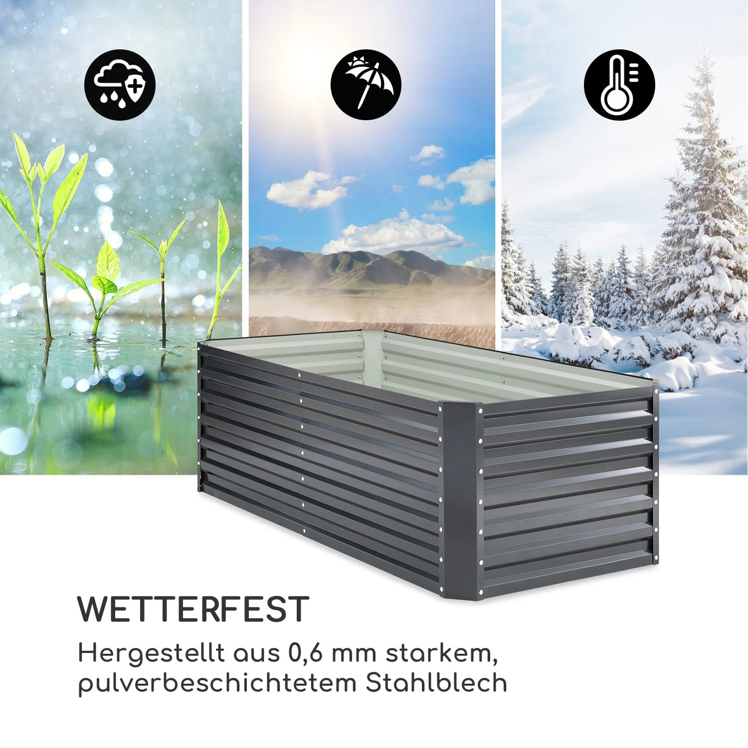 High Grow Straight Hochbeet 180 x 60 x 90 cm 970 l Stahl verzinkt High Grow Straight Hochbeet 180 X 60 X 90 Cm 970 L Stahl Verzinkt -Klarstein Verkaufs 10035813 de 0006 logo
