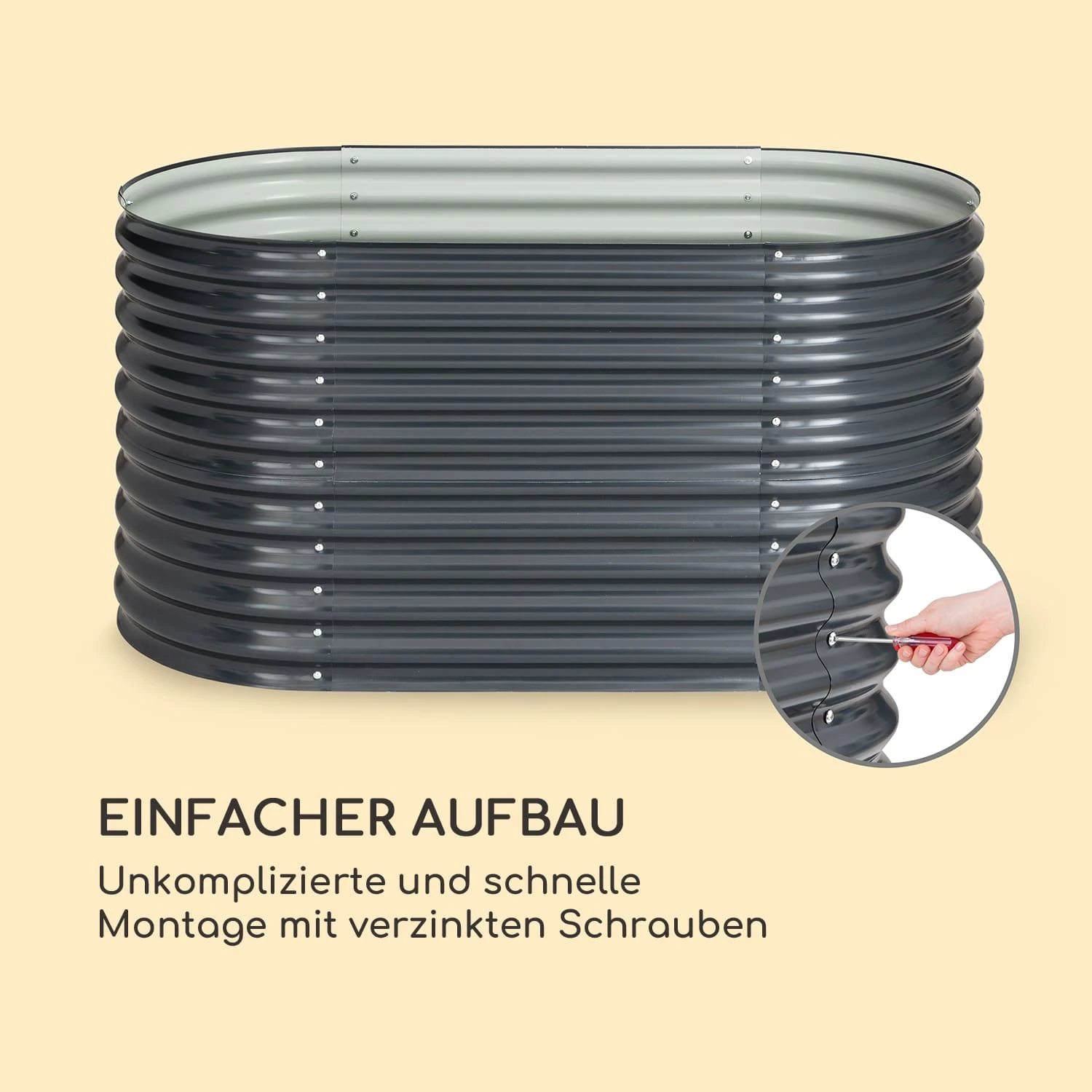 High Grow Hochbeet 160 x 80 x 80 cm Stahl-Wellblech einfacher Aufbau High Grow Hochbeet 160 X 80 X 80 Cm Stahl-Wellblech Einfacher Aufbau -Klarstein Verkaufs 10035814 de 0005 logo