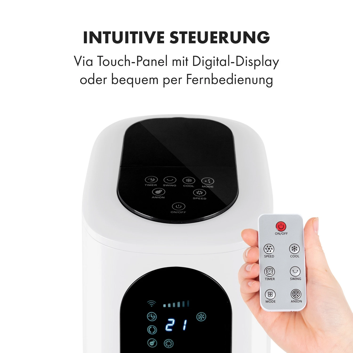 Polar Tower Smart Ventilator Luftkühler 7L 85W Fernbedienung Eispack Polar Tower Smart Ventilator Luftkühler 7L 85W Fernbedienung Eispack -Klarstein Verkaufs 10035830 de 0009 logo