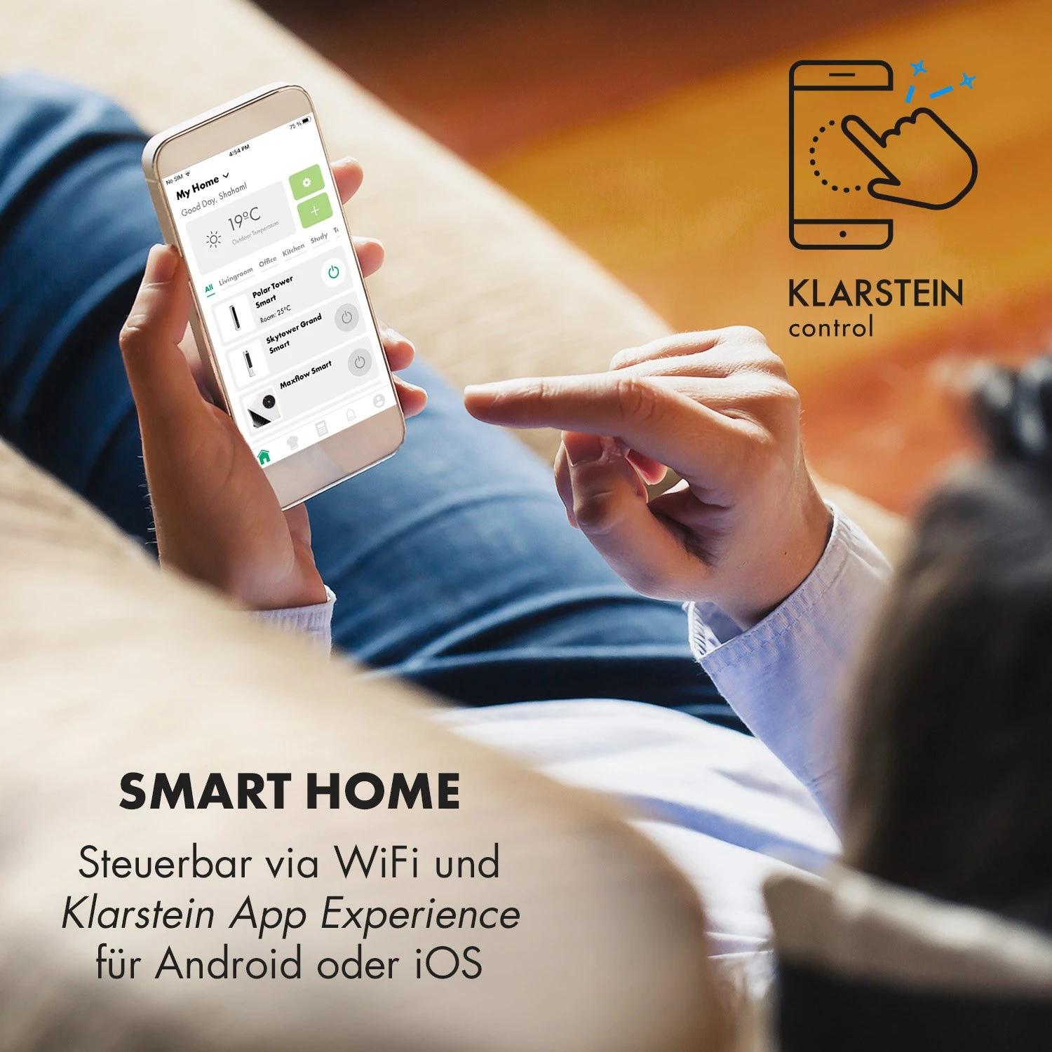 Polar Tower Smart Ventilator Luftkühler 7L 85W Fernbedienung Eispack Polar Tower Smart Ventilator Luftkühler 7L 85W Fernbedienung Eispack -Klarstein Verkaufs 10035831 de 0003 logo