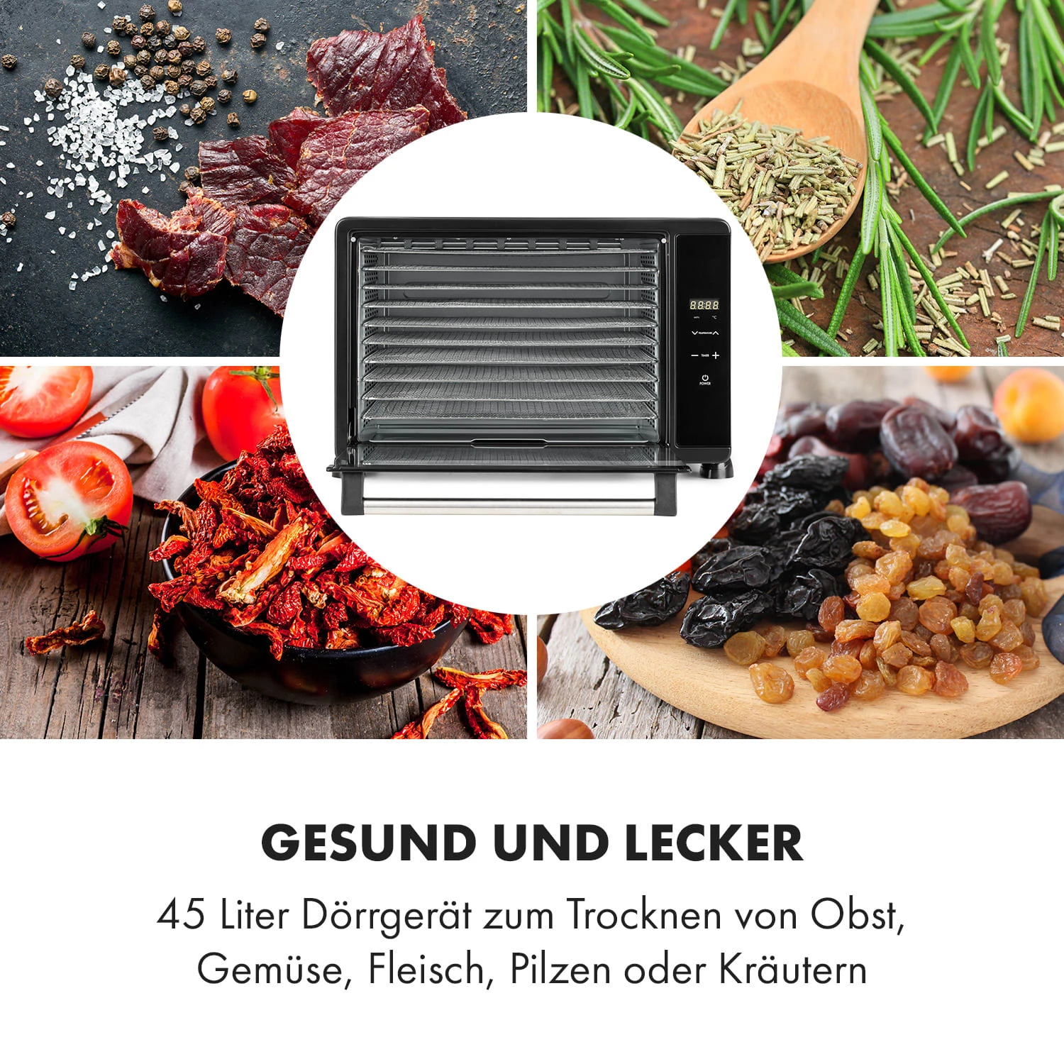 Mega Jerky Dörrautomat 650W 50-80°C LC-Touch-Display Timer Mega Jerky Dörrautomat 650W 50-80°C LC-Touch-Display Timer -Klarstein Verkaufs 10035853 de 0004 logo