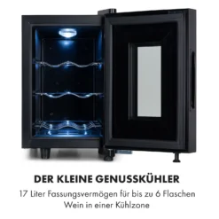 Bellevin 6 Uno Weinkühlschrank 17 Liter 11-18 °C SingleZone LED 2 Bellevin 6 Uno Weinkühlschrank 17 Liter 11-18 °C SingleZone LED -Klarstein Verkaufs 10035858 de 0003 logo