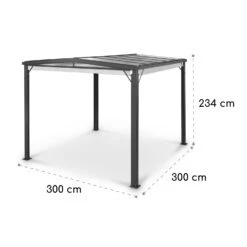 Pantheon Cortina Solid Sky Pergola Vordach 3x3m Polycarbonat -Klarstein Verkaufs 10035872 yy 0007 dimensions