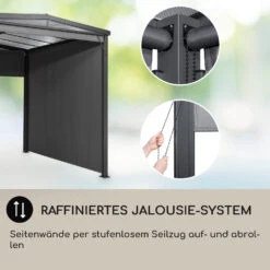 Pantheon Cortina Solid Sky Pergola Vordach 3x4m Polycarbonat -Klarstein Verkaufs 10035873 de 0005 usp