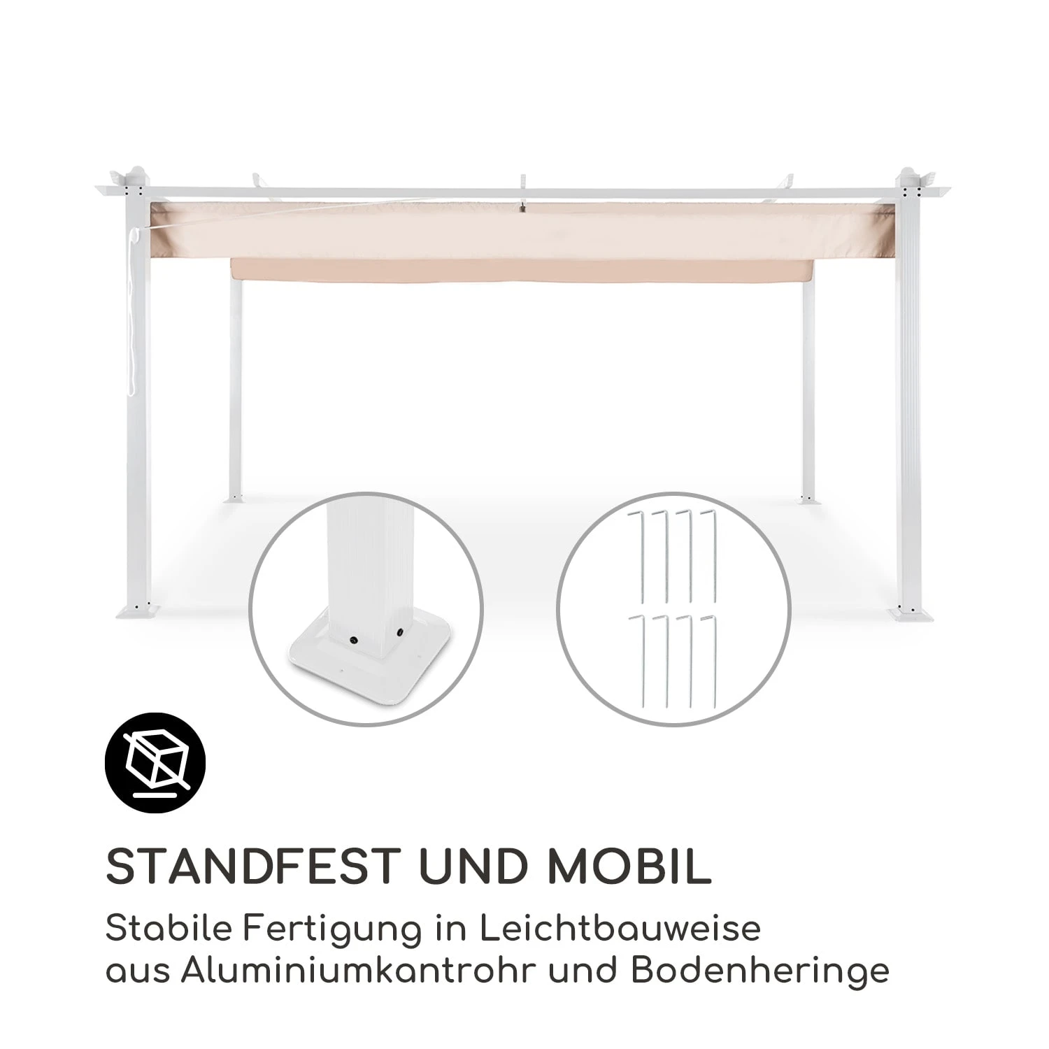 Pantheon Pergola Aluminiumkantrohr 3x4m 4 Eckpfosten wasserabweisend Pantheon Pergola Aluminiumkantrohr 3x4m 4 Eckpfosten Wasserabweisend -Klarstein Verkaufs 10035878 de 0003 logo