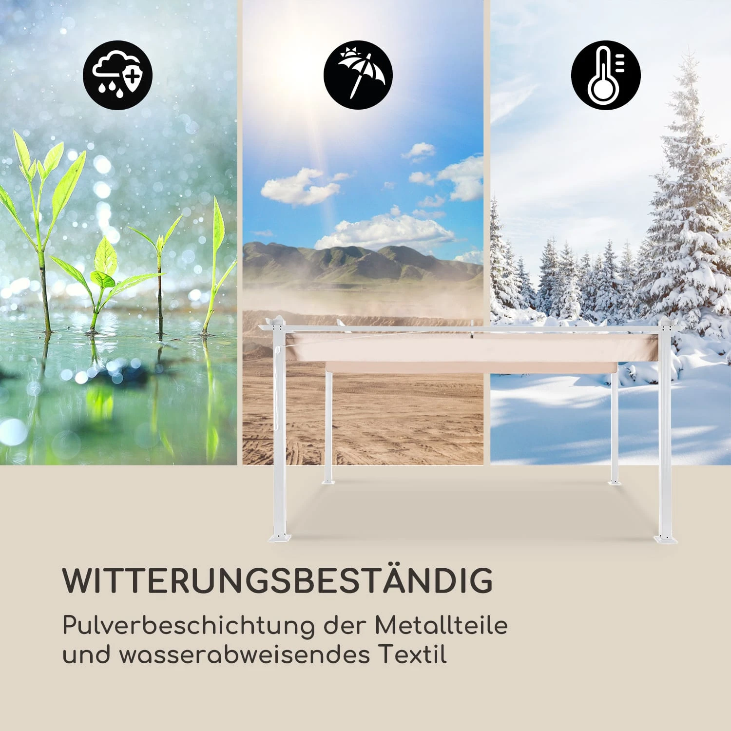 Pantheon Pergola Aluminiumkantrohr 3x4m 4 Eckpfosten wasserabweisend Pantheon Pergola Aluminiumkantrohr 3x4m 4 Eckpfosten Wasserabweisend -Klarstein Verkaufs 10035878 de 0005 logo