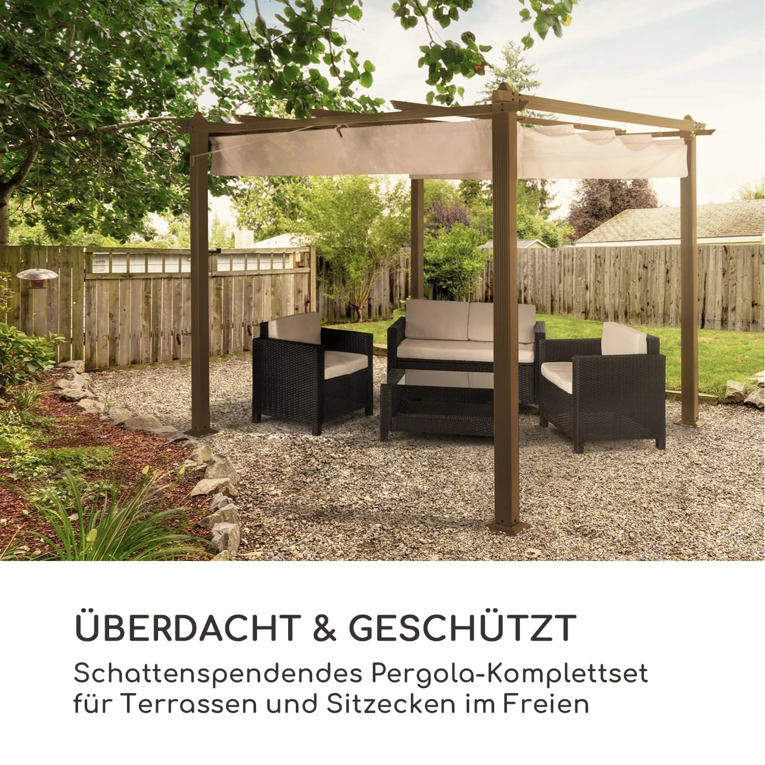 Pantheon Rust Pergola Aluminium 3x3m 6 Eckpfosten wasserabweisend Pantheon Rust Pergola Aluminium 3x3m 6 Eckpfosten Wasserabweisend -Klarstein Verkaufs 10035887 de 0002 logo