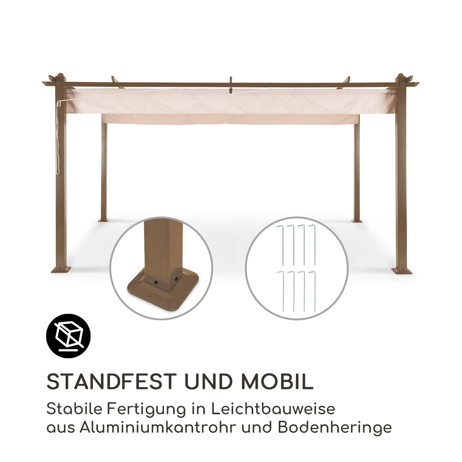Pantheon Rust Pergola Aluminium 3x4m 6 Eckpfosten wasserabweisend Pantheon Rust Pergola Aluminium 3x4m 6 Eckpfosten Wasserabweisend -Klarstein Verkaufs 10035889 de 0003 logo