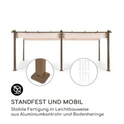 Pantheon Rust Pergola Aluminium 3x6m 6 Eckpfosten Wasserabweisend -Klarstein Verkaufs 10035891 de 0003 logo