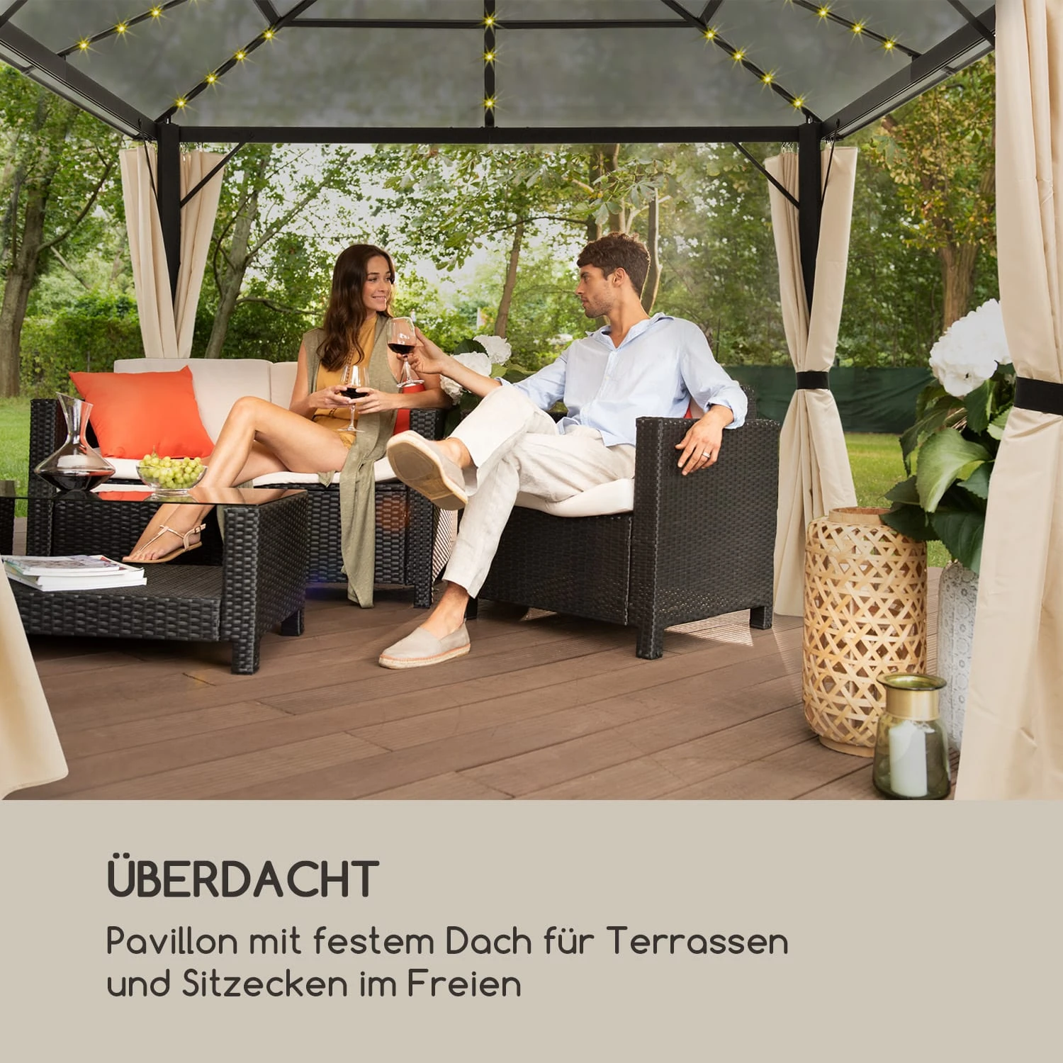 Pantheon Solid Sky Ambient Solar Pavillon mit grauem Dach 3x3m Polycarbonat Aluminium Pantheon Solid Sky Ambient Solar Pavillon Mit Grauem Dach 3x3m Polycarbonat Aluminium -Klarstein Verkaufs 10035899 de 0002 logo