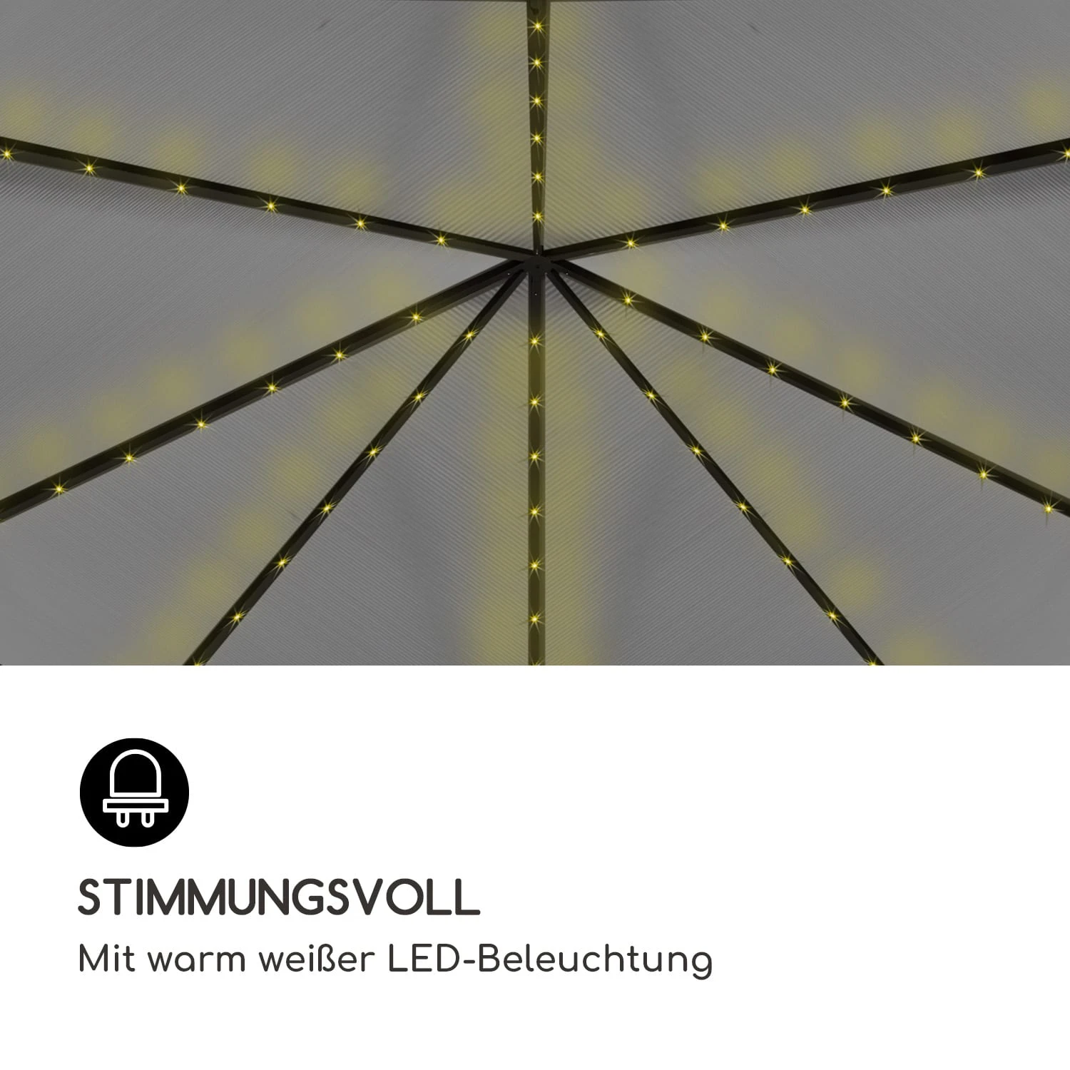 Pantheon Solid Sky Ambient Solar Pavillon mit grauem Dach 3x3m Polycarbonat Aluminium Pantheon Solid Sky Ambient Solar Pavillon Mit Grauem Dach 3x3m Polycarbonat Aluminium -Klarstein Verkaufs 10035899 de 0003 logo