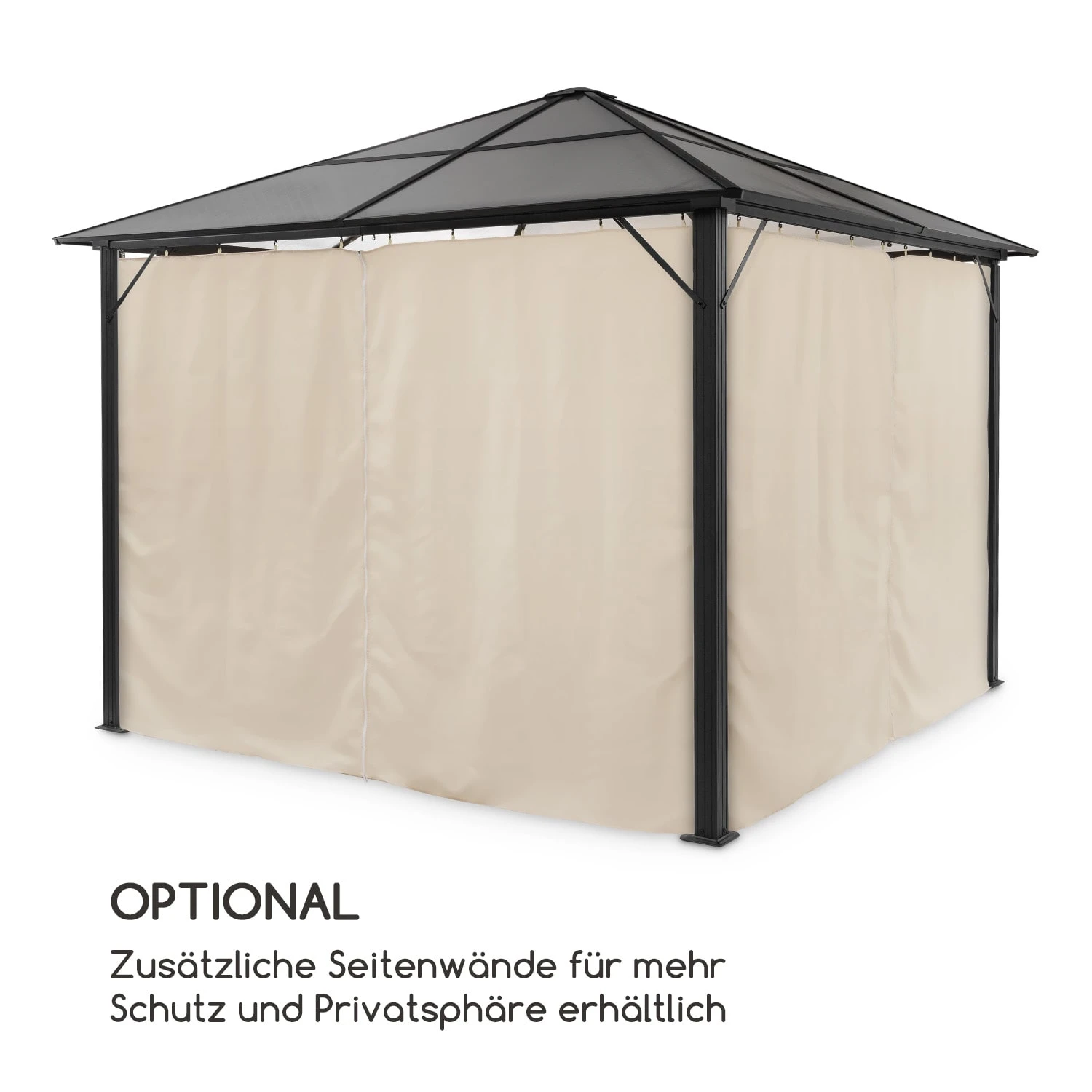 Pantheon Solid Sky Ambient Solar Pavillon mit grauem Dach 3x3m Polycarbonat Aluminium Pantheon Solid Sky Ambient Solar Pavillon Mit Grauem Dach 3x3m Polycarbonat Aluminium -Klarstein Verkaufs 10035899 de 0004 logo