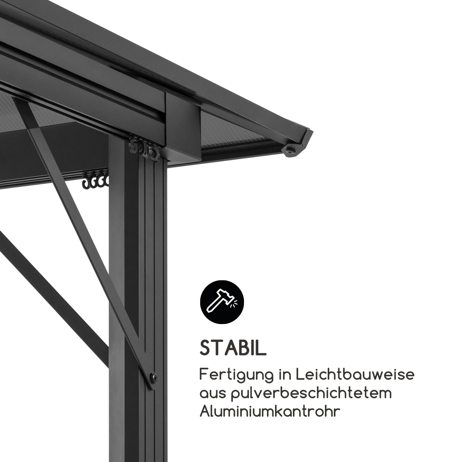 Pantheon Solid Sky Ambient Solar Pavillon mit grauem Dach 3x3m Polycarbonat Aluminium Pantheon Solid Sky Ambient Solar Pavillon Mit Grauem Dach 3x3m Polycarbonat Aluminium -Klarstein Verkaufs 10035899 de 0006 logo