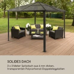 Pantheon Solid Sky Ambient Solar Pavillon Mit Grauem Dach 3x3m Polycarbonat Aluminium 6 Pantheon Solid Sky Ambient Solar Pavillon Mit Grauem Dach 3x3m Polycarbonat Aluminium -Klarstein Verkaufs 10035899 de 0007 logo