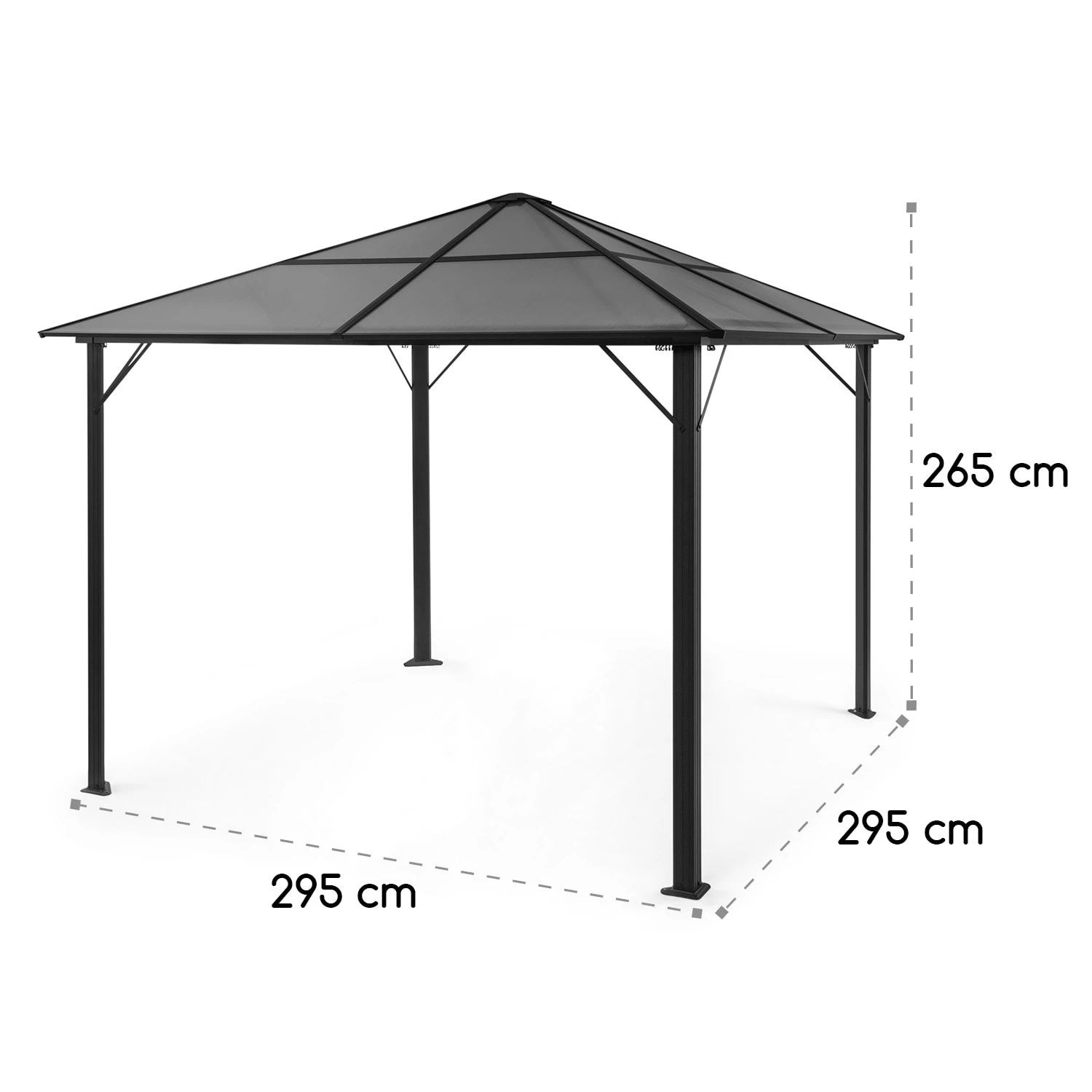 Pantheon Solid Sky Ambient Solar Pavillon mit grauem Dach 3x3m Polycarbonat Aluminium Pantheon Solid Sky Ambient Solar Pavillon Mit Grauem Dach 3x3m Polycarbonat Aluminium -Klarstein Verkaufs 10035899 yy 0009 logo