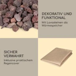 Prati Gas-Feuerstelle 13 KW Elektrisches Zündsystem Lavasteine Inkl. Regenschutz -Klarstein Verkaufs 10035935 de 0007 logo