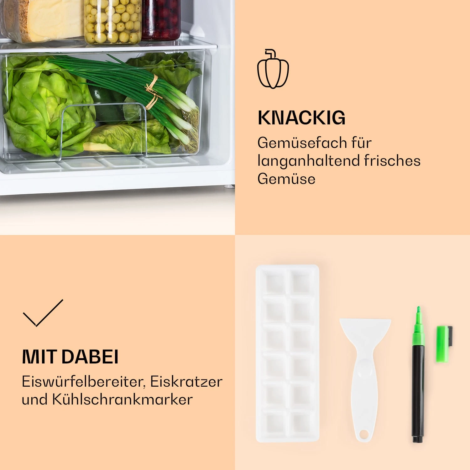 Spitzbergen 83 Kühlschrank 76 Liter plus 7-Liter-Gefrierfach 2 Böden Spitzbergen 83 Kühlschrank 76 Liter Plus 7-Liter-Gefrierfach 2 Böden -Klarstein Verkaufs 10035972 de 0005 logo