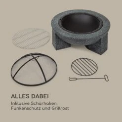 Troja Feuerschale Grill Ø 75 Cm Funkenfang Stahl Kunststein Feuerfest -Klarstein Verkaufs 10035976 de 0007 logo