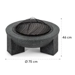 Troja Feuerschale Grill Ø 75 Cm Funkenfang Stahl Kunststein Feuerfest -Klarstein Verkaufs 10035976 yy 0008 logo