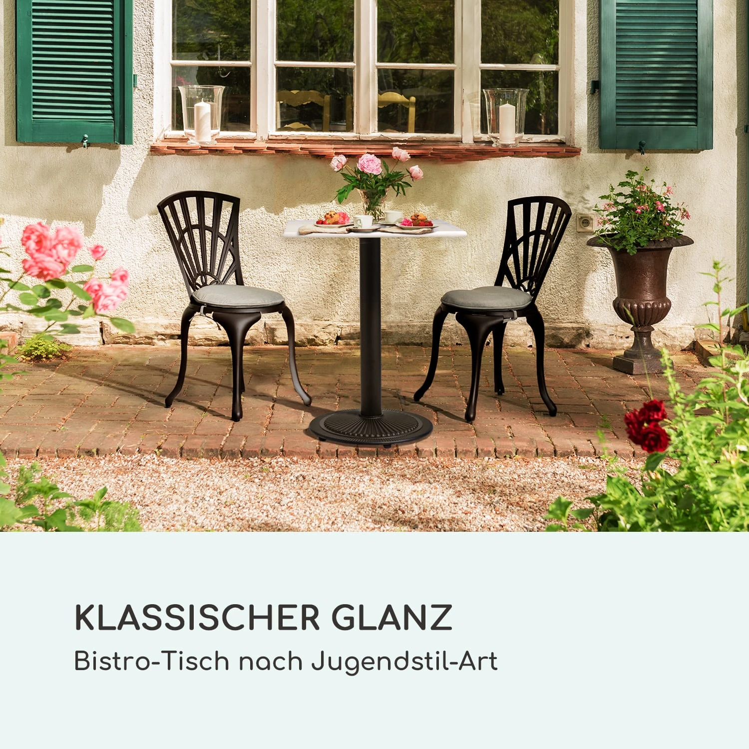 Patras Onyx Bistro-Tisch mit Jugendstil Marmor 60 x 60 cm Höhe: 72 cm rund Patras Onyx Bistro-Tisch Mit Jugendstil Marmor 60 X 60 Cm Höhe: 72 Cm Rund -Klarstein Verkaufs 10035980 de 0002 logo