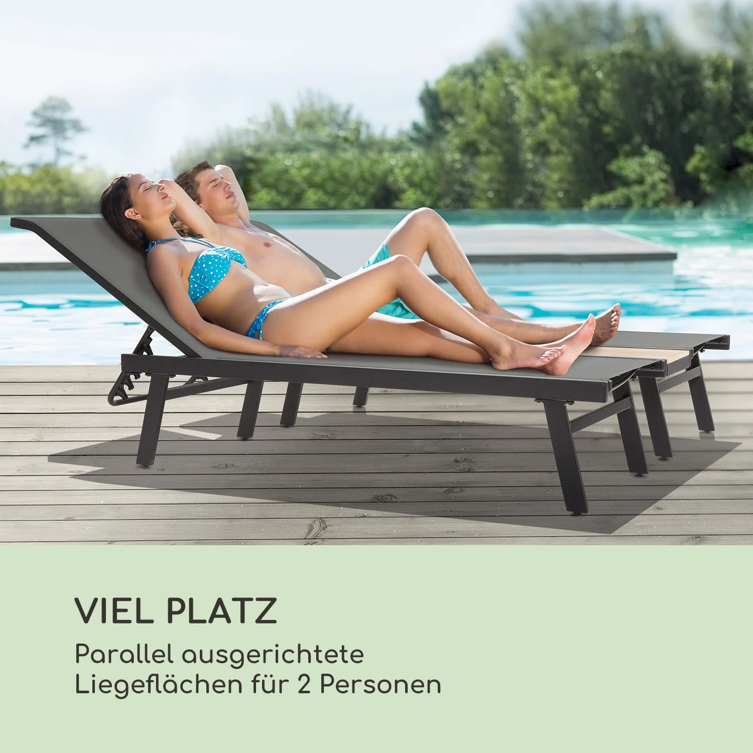 Pompei Sonnenliege Lounger 2 Pers. Aluminium Abstellfläche Pompei Sonnenliege Lounger 2 Pers. Aluminium Abstellfläche -Klarstein Verkaufs 10035985 de 0004 logo