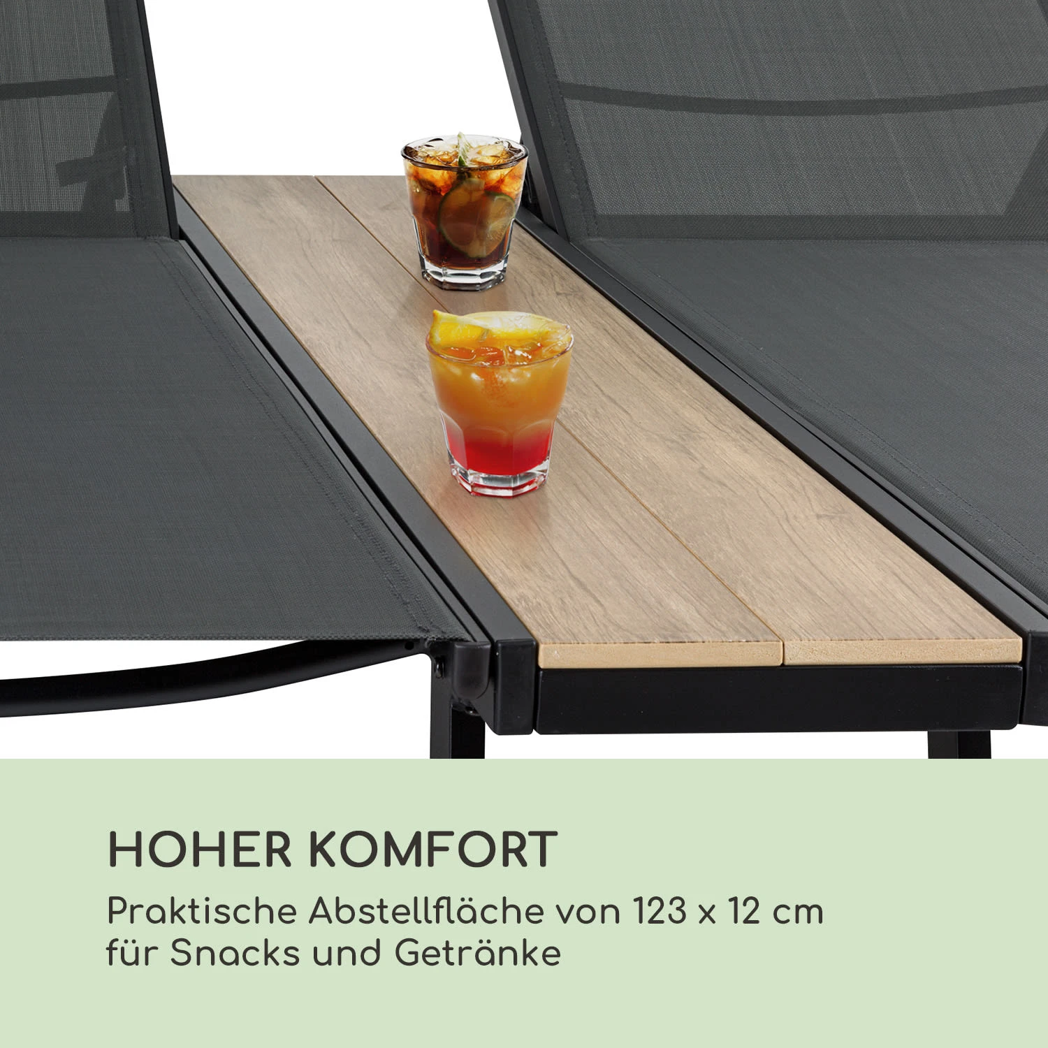 Pompei Sonnenliege Lounger 2 Pers. Aluminium Abstellfläche Pompei Sonnenliege Lounger 2 Pers. Aluminium Abstellfläche -Klarstein Verkaufs 10035985 de 0005 logo