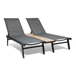 Pompei Sonnenliege Lounger 2 Pers. Aluminium Abstellfläche